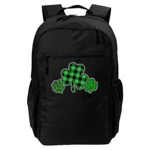 Cute St Patrick's Day Plaid Leopard Print Shamrocks Clovers Daily Commute Backpack