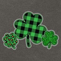 Cute St Patrick's Day Plaid Leopard Print Shamrocks Clovers Cotton Canvas Backpack