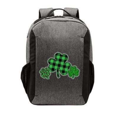 Cute St Patrick's Day Plaid Leopard Print Shamrocks Clovers Vector Backpack