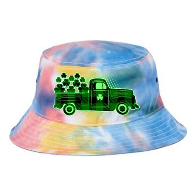 Cute St Patrick's Day Plaid Pick Up Truck Full Of Shamrocks Clovers Tie Dye Newport Bucket Hat