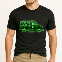 Cute St Patrick's Day Plaid Pick Up Truck Full Of Shamrocks Clovers Cooling Performance Crew T-Shirt