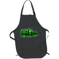 Cute St Patrick's Day Plaid Pick Up Truck Full Of Shamrocks Clovers Apron