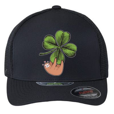 Cute St Patrick's Day Shamrock Sloth Flexfit Unipanel Trucker Cap