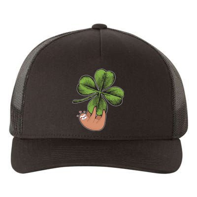 Cute St Patrick's Day Shamrock Sloth Yupoong Adult 5-Panel Trucker Hat