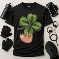 Cute St Patrick's Day Shamrock Sloth Performance Shirt