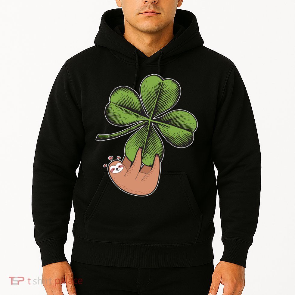 Cute St Patrick's Day Shamrock Sloth Hoodie
