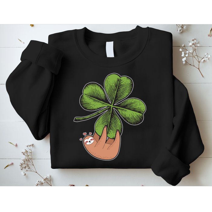 Cute St Patrick's Day Shamrock Sloth Sweatshirt