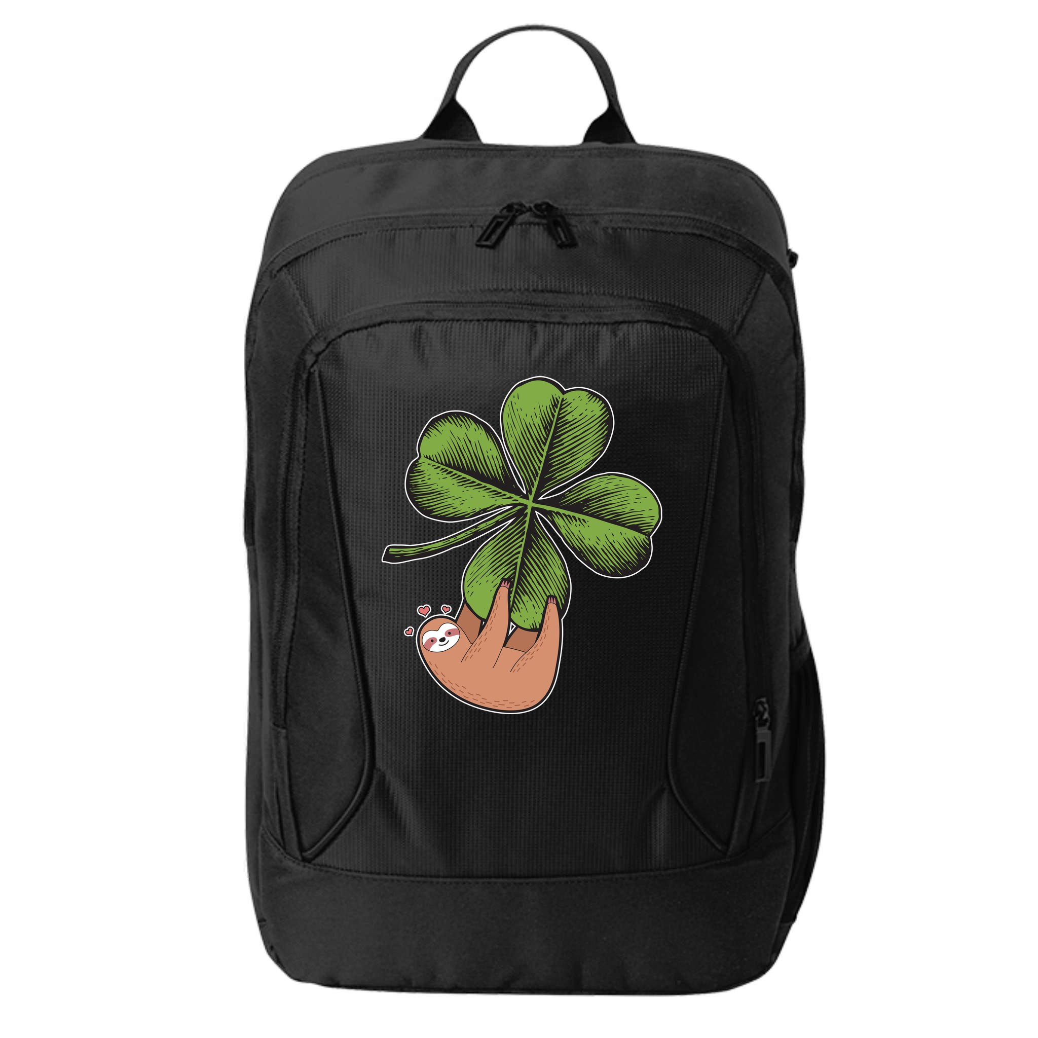 Cute St Patrick's Day Shamrock Sloth City Backpack