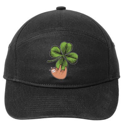 Cute St Patrick's Day Shamrock Sloth 7-Panel Snapback Hat