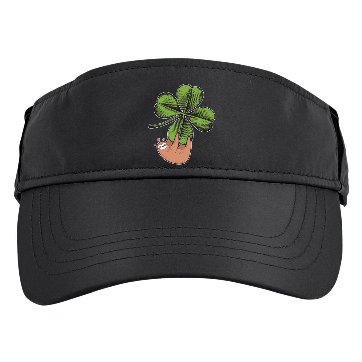 Cute St Patrick's Day Shamrock Sloth Adult Drive Performance Visor