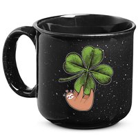 Cute St Patrick's Day Shamrock Sloth 15oz Campfire Ceramic Mug