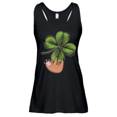 Cute St Patrick's Day Shamrock Sloth Ladies Essential Flowy Tank