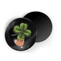 Cute St Patrick's Day Shamrock Sloth Magnet