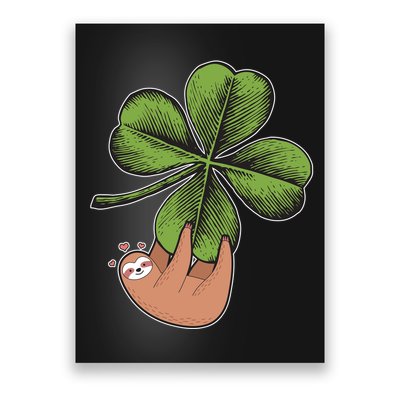 Cute St Patrick's Day Shamrock Sloth Poster