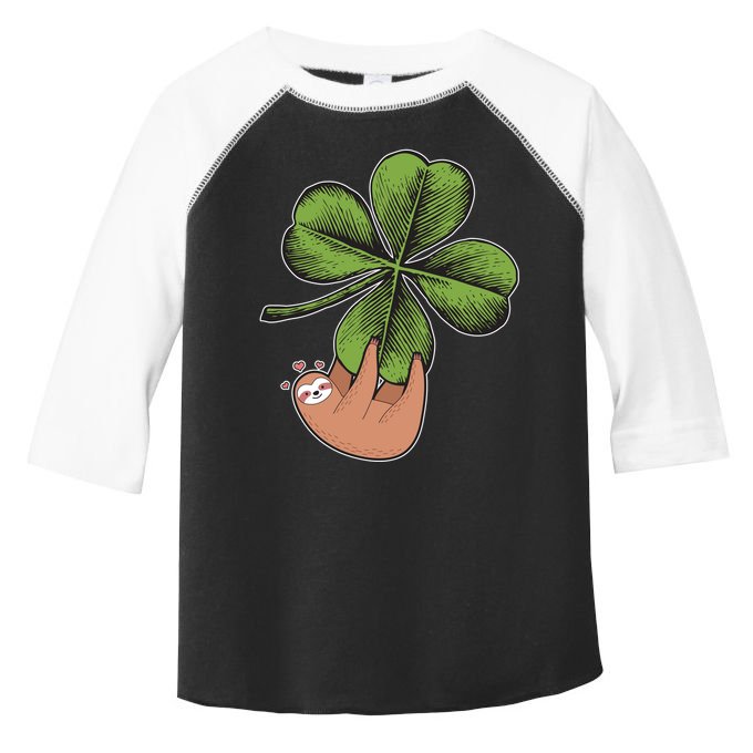 Cute St Patrick's Day Shamrock Sloth Toddler Fine Jersey T-Shirt