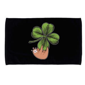 Cute St Patrick's Day Shamrock Sloth Microfiber Hand Towel