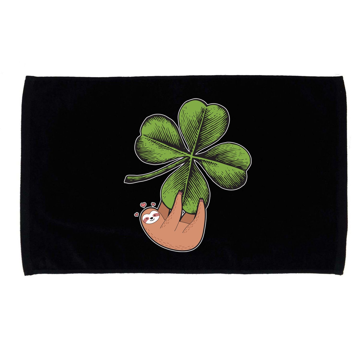 Cute St Patrick's Day Shamrock Sloth Microfiber Hand Towel