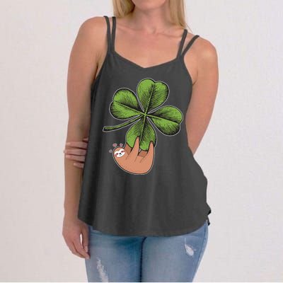 Cute St Patrick's Day Shamrock Sloth Women's Strappy Tank