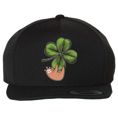 Cute St Patrick's Day Shamrock Sloth Wool Snapback Cap