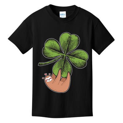 Cute St Patrick's Day Shamrock Sloth Kids T-Shirt