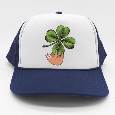 Cute St Patrick's Day Shamrock Sloth Trucker Hat