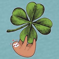 Cute St Patrick's Day Shamrock Sloth Sueded Cloud Jersey T-Shirt