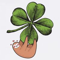Cute St Patrick's Day Shamrock Sloth Garment-Dyed Sweatshirt