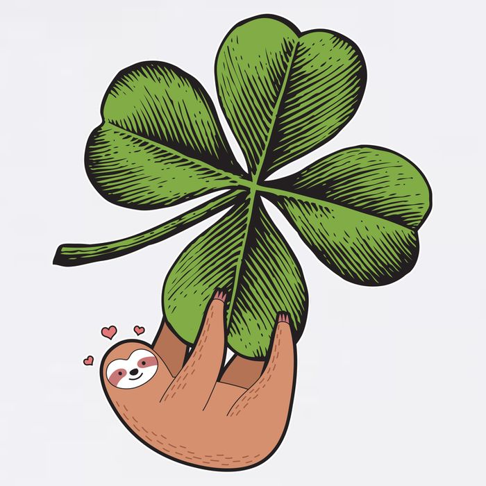 Cute St Patrick's Day Shamrock Sloth Garment-Dyed Sweatshirt