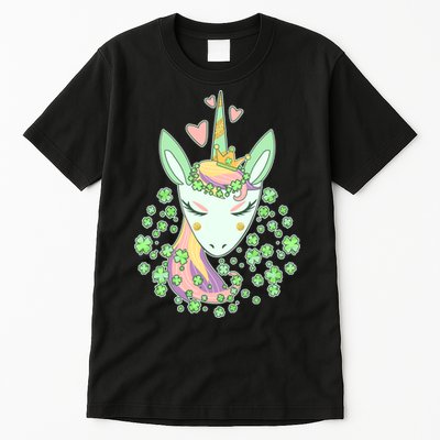 Cute St Patrick's Day Unicorn Shamrocks Clovers Tall T-Shirt
