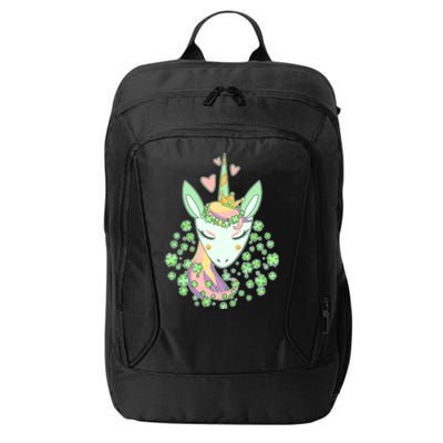 Cute St Patrick's Day Unicorn Shamrocks Clovers City Backpack