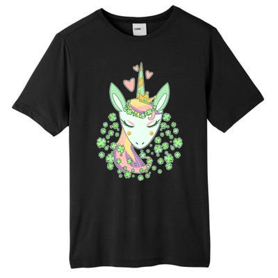 Cute St Patrick's Day Unicorn Shamrocks Clovers Tall Fusion ChromaSoft Performance T-Shirt