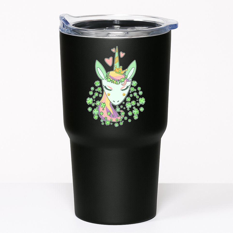 Cute St Patrick's Day Unicorn Shamrocks Clovers Tumbler