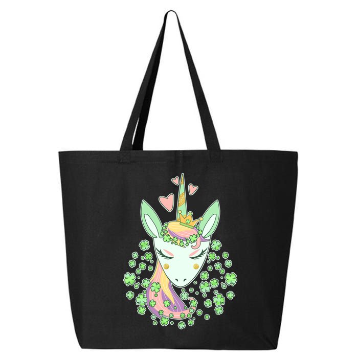 Cute St Patrick's Day Unicorn Shamrocks Clovers 25L Jumbo Tote