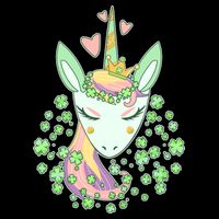 Cute St Patrick's Day Unicorn Shamrocks Clovers Baby Bodysuit