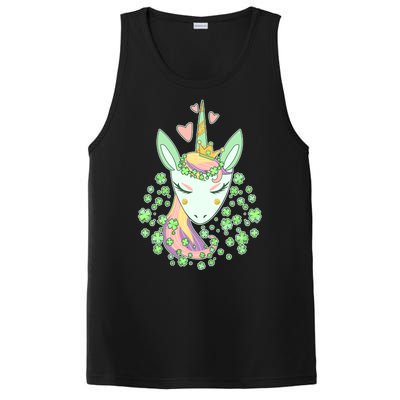 Cute St Patrick's Day Unicorn Shamrocks Clovers PosiCharge Competitor Tank