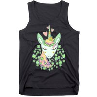 Cute St Patrick's Day Unicorn Shamrocks Clovers Tank Top