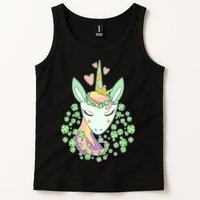 Cute St Patrick's Day Unicorn Shamrocks Clovers Tank Top