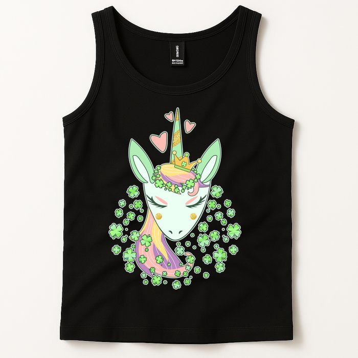 Cute St Patrick's Day Unicorn Shamrocks Clovers Tank Top