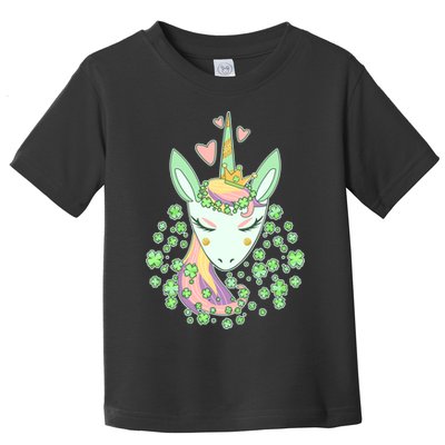 Cute St Patrick's Day Unicorn Shamrocks Clovers Toddler T-Shirt