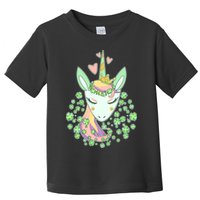 Cute St Patrick's Day Unicorn Shamrocks Clovers Toddler T-Shirt
