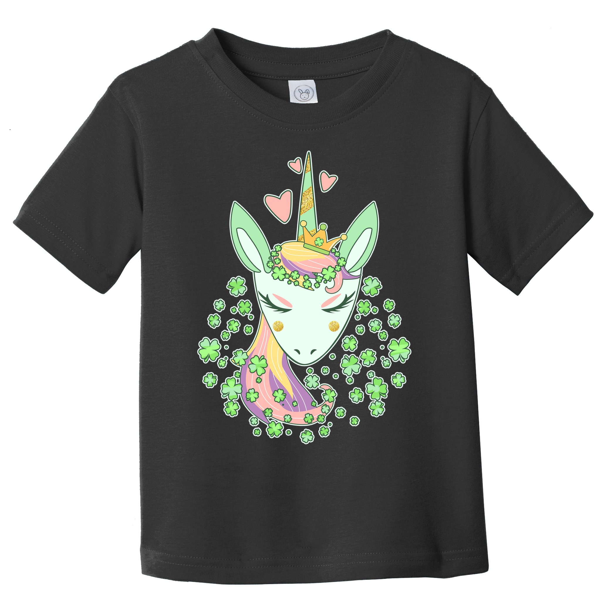 Cute St Patrick's Day Unicorn Shamrocks Clovers Toddler T-Shirt