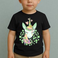 Cute St Patrick's Day Unicorn Shamrocks Clovers Toddler T-Shirt