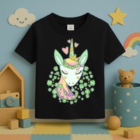 Cute St Patrick's Day Unicorn Shamrocks Clovers Toddler T-Shirt