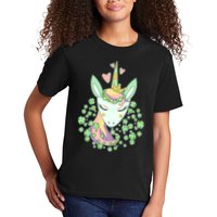Cute St Patrick's Day Unicorn Shamrocks Clovers Kids T-Shirt