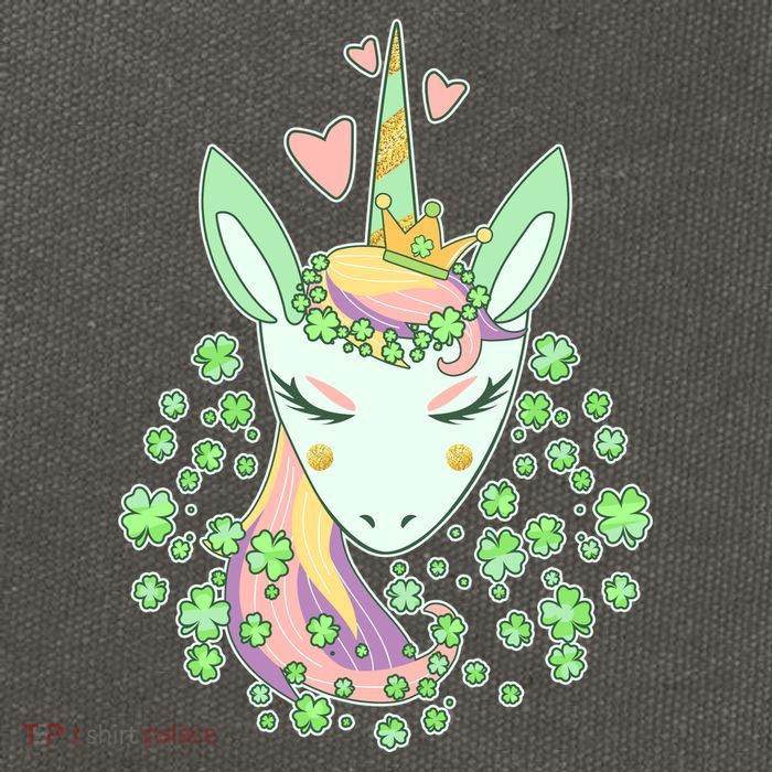 Cute St Patrick's Day Unicorn Shamrocks Clovers Cotton Canvas Backpack