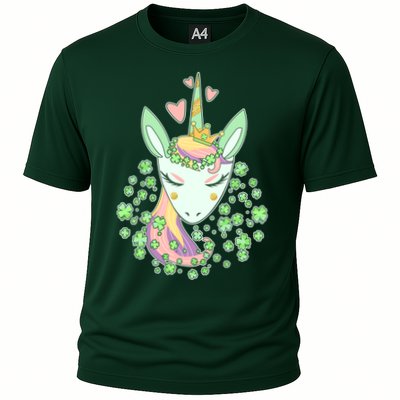 Cute St Patrick's Day Unicorn Shamrocks Clovers Performance Shirt