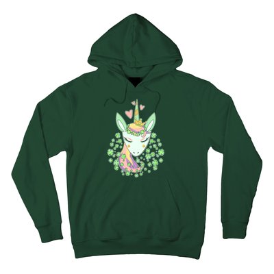 Cute St Patrick's Day Unicorn Shamrocks Clovers Hoodie