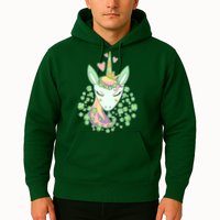 Cute St Patrick's Day Unicorn Shamrocks Clovers Hoodie