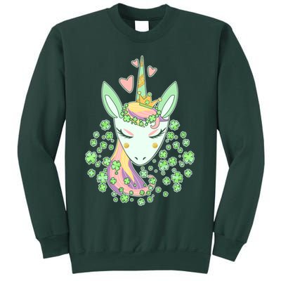 Cute St Patrick's Day Unicorn Shamrocks Clovers Sweatshirt