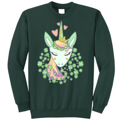 Cute St Patrick's Day Unicorn Shamrocks Clovers Sweatshirt